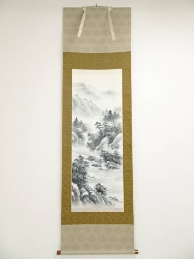 掛軸　春峰　梅　牡丹　鶯　落款印あり　花鳥図　茶道具　古道具　時代物 掛軸 春峰 梅 牡丹 鶯 落款印あり 花鳥図 茶道具 古道具 時代物
