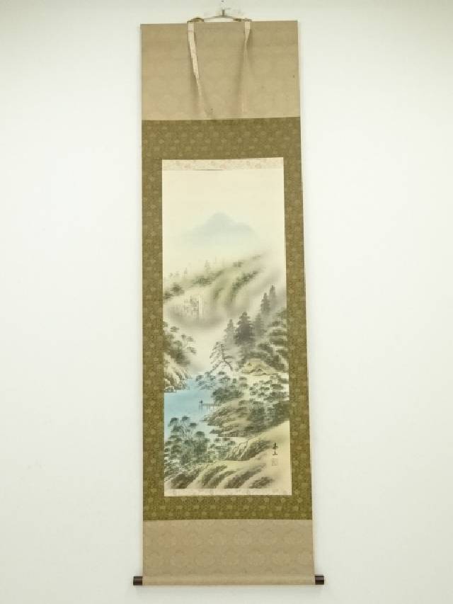 楽天市場】【中古】【書画】佐川華谷筆 秋景山水図 肉筆絹本掛軸