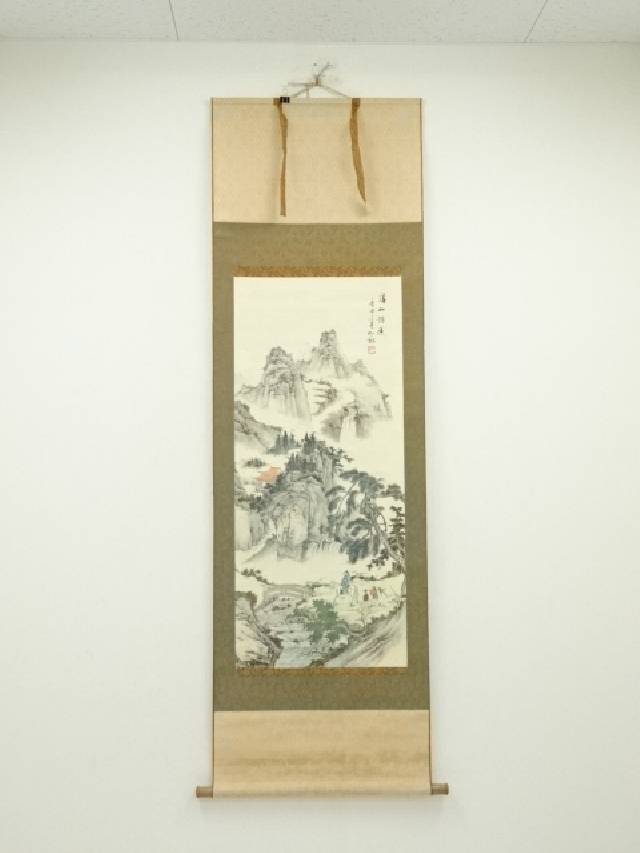 楽天市場】【中古】【書画】小池石松筆 水墨山水 肉筆絹本掛軸