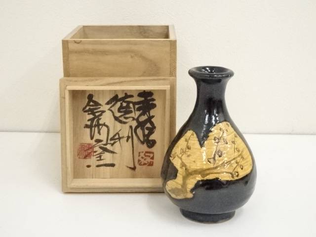 備前焼　酒器　石田安弘作　徳利　ぐい呑セット　共箱付き 備前焼 酒器 石田安弘作 徳利 ぐい呑セット 共箱付き