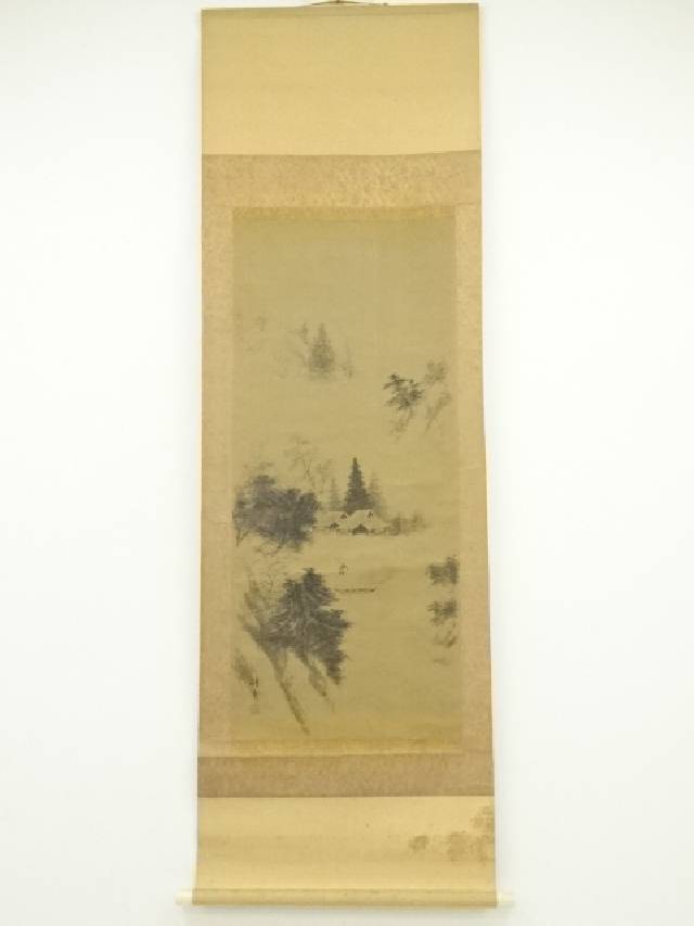 楽天市場】【中古】【書画】吉村舞堂筆 彩色山水 肉筆絹本掛軸