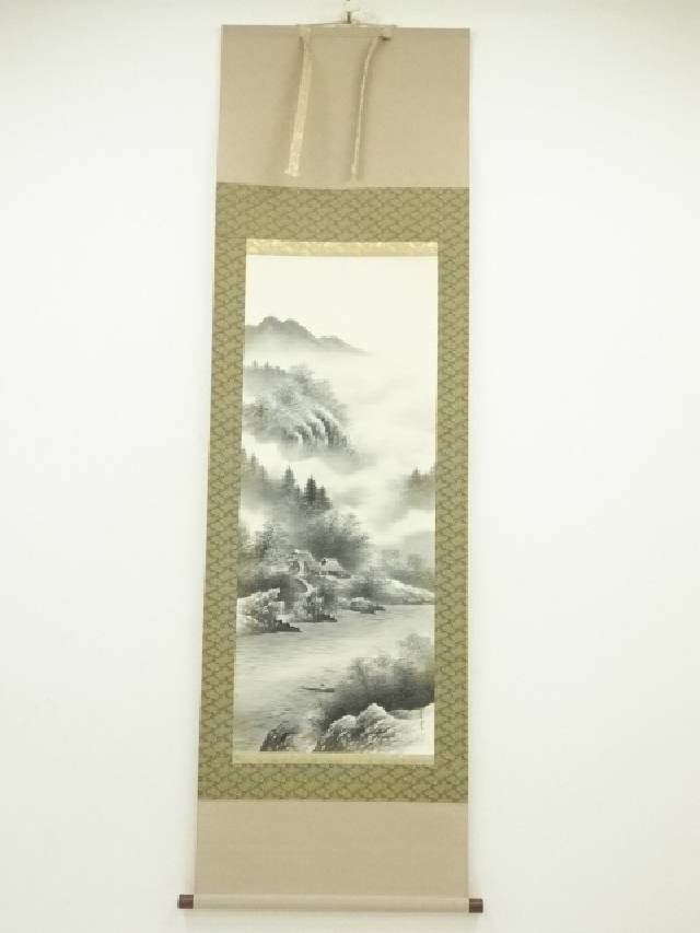 楽天市場】【中古】【書画】山口芳月筆 川蝉 肉筆絹本掛軸（共箱