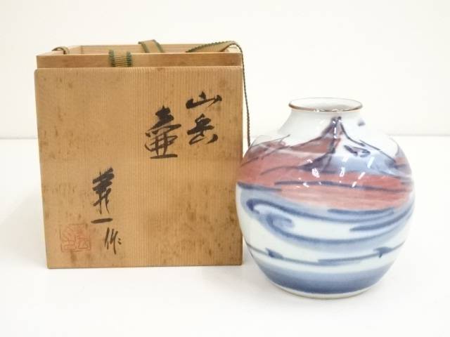 萬古焼　森一蔵作陶　壺　ツボ　作家物　飾りツボ　インテリア　陶器 萬古焼 森一蔵作陶 壺 ツボ 作家物 飾りツボ インテリア 陶器
