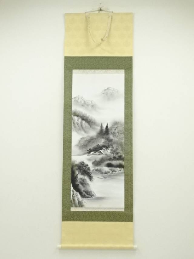 楽天市場】【中古】【書画】晃渓筆 渓山流聲 肉筆絹本掛軸（共箱