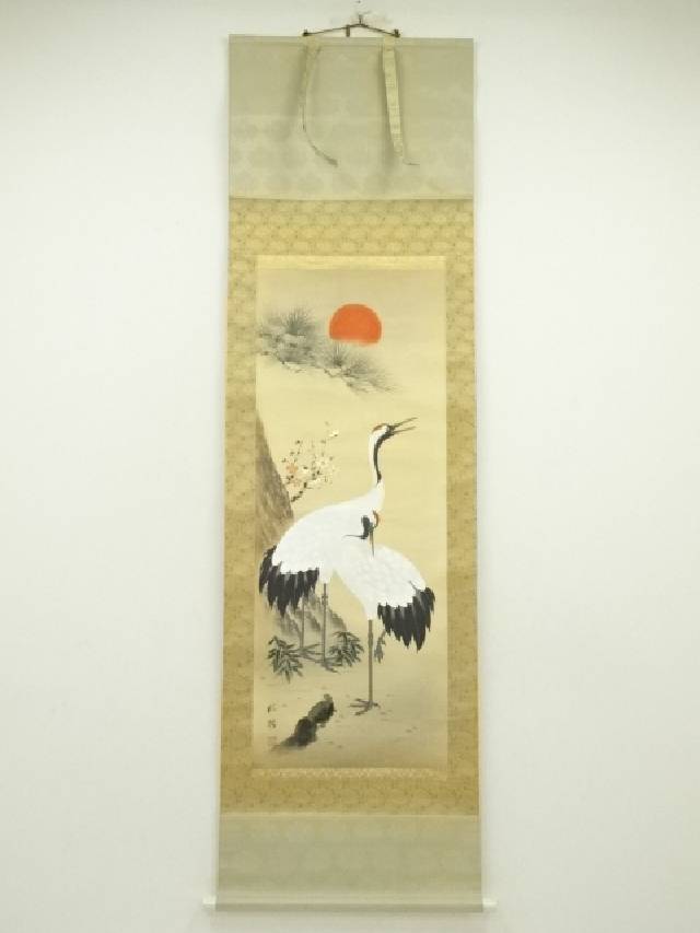 掛軸 松竹梅鶴 野村雪草 美術品 雪草 掛軸 松竹梅鶴 野村雪草 美術品 雪草