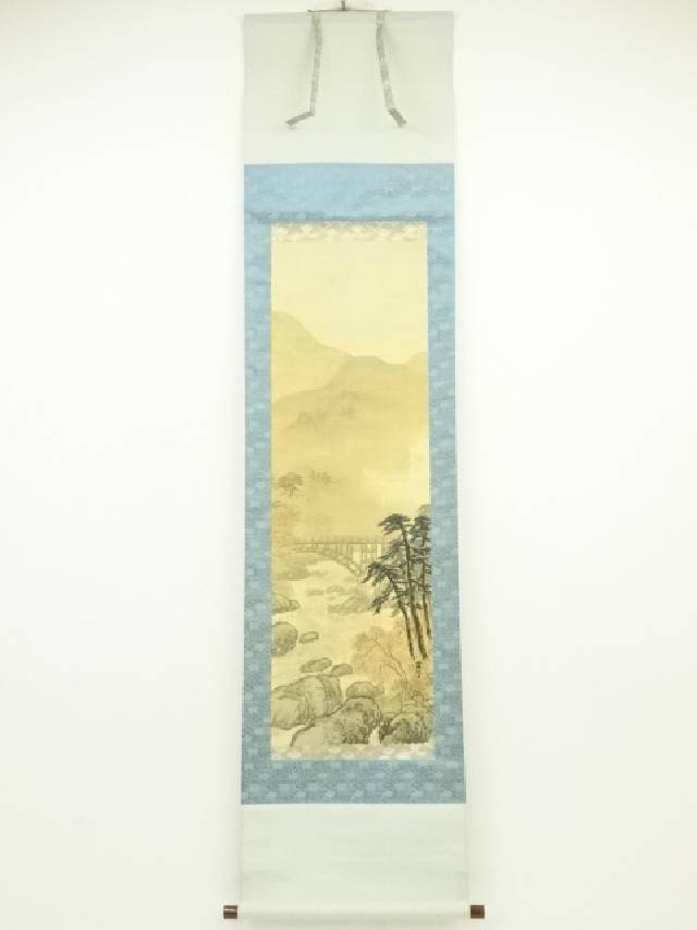 楽天市場】【中古】【書画】深堂筆 水墨山水 肉筆絹本掛軸【送料
