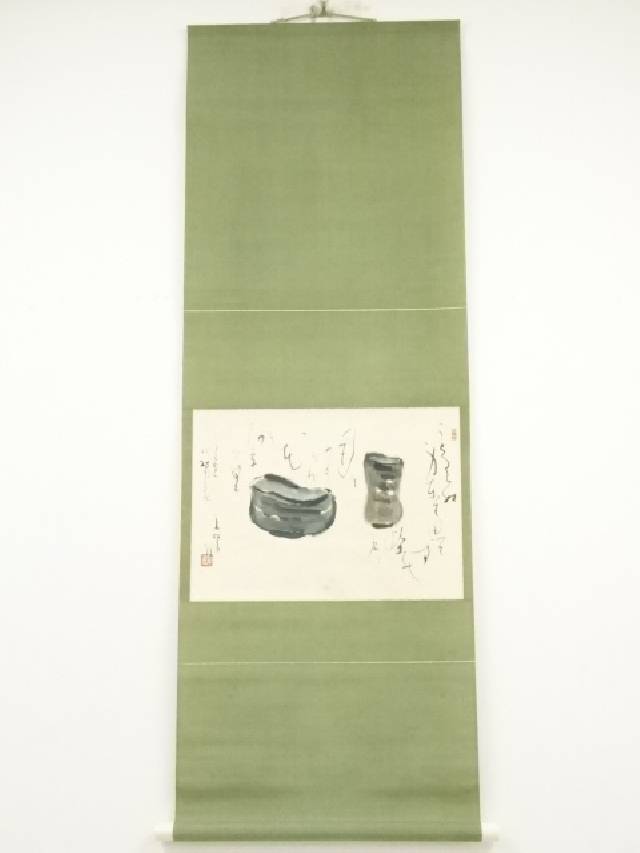 鈴木石甌子・石欧子 萬里横行 手巻き画絵巻 共箱 在銘 紙本 肉筆WWKK206 鈴木石甌子・石欧子 萬里横行 手巻き画絵巻 共箱 在
