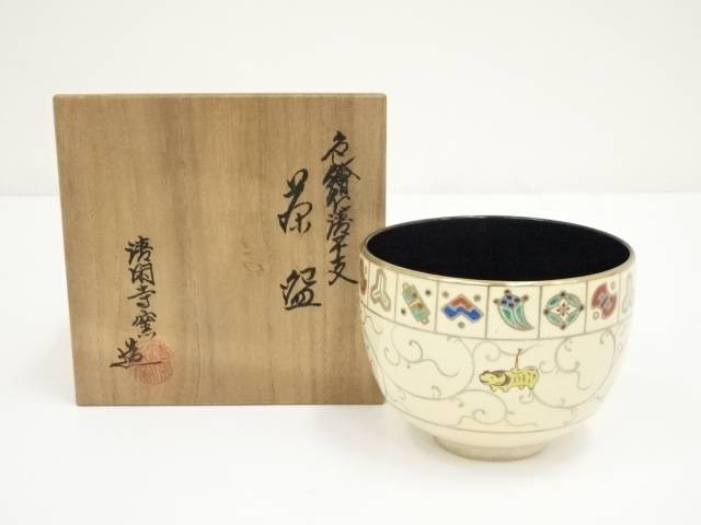 B228s   杉田祥平造「色絵七宝草花 蓋置」共箱　清閑寺窯　京焼　茶道具 楽天市場】【中古】【茶道具】京焼 清閑寺窯 杉田祥平造 色絵