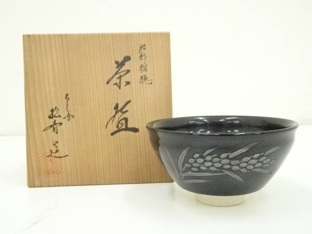 時代物　菊絵粉引茶碗　京焼　時代箱　 茶碗　割高台　骨董品　茶道具 時代物 菊絵粉引茶碗 京焼 時代箱 茶碗 割高台 骨董品 茶道具
