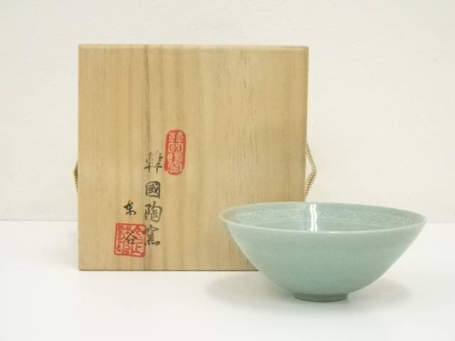 高麗 青磁 灰釉 筒茶碗 茶道具 古美術 古道具 アンティーク 古茶道具 | 中信木村美術店