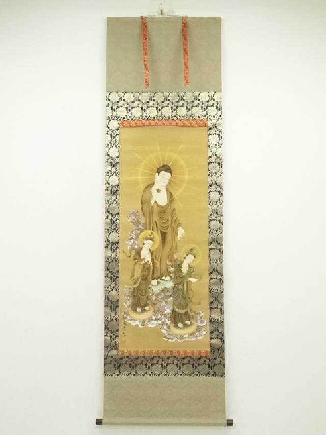 掛け軸 十二神将守護山水図 山内玄峰