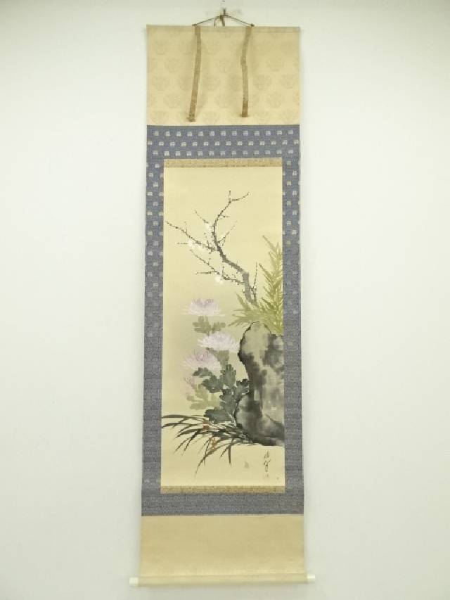 A-134 掛軸-古美術品 共箱 楽天市場】【中古】【書画】翠鳳筆 飛鶴 肉筆絹本掛軸（共箱
