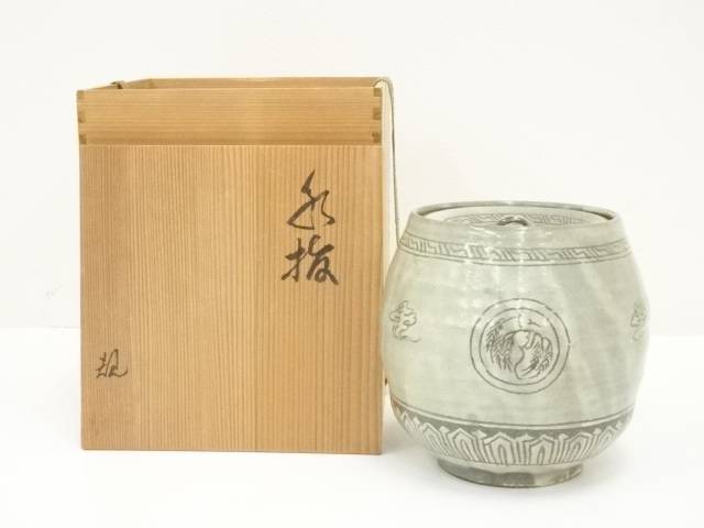 楽天市場】【中古】【茶道具】秀峰造 漆塗花筏蒔絵手桶水指（共
