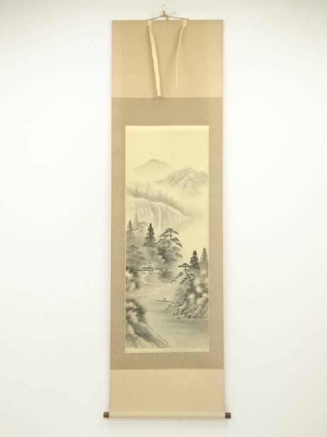 雪舟　掛軸　茶掛　肉筆 楽天市場】【中古】【書画】七類堂天谿（雪舟）筆 恵比寿 肉筆紙