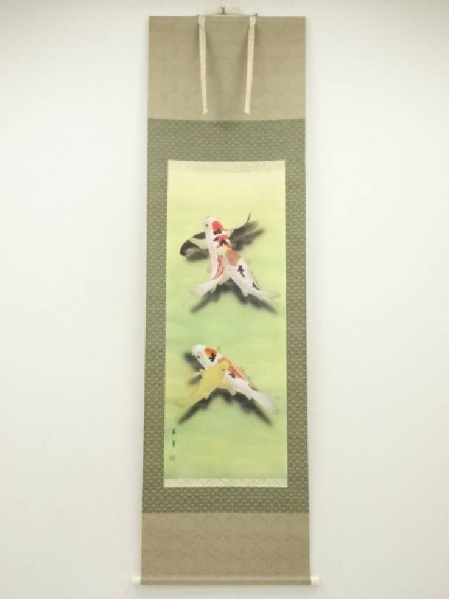 楽天市場】【中古】【書画】古雪筆 高砂 肉筆絹本掛軸（共箱・二