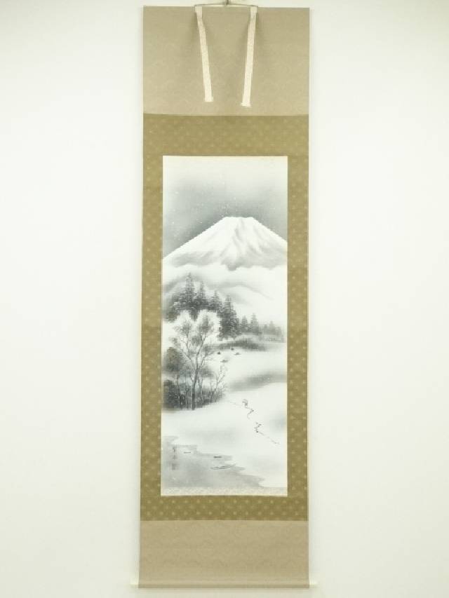 掛け軸 石田雪外 風水黄金富峰図 絹本 希少 軸装 茶道具 掛軸 美品 です。 道具 ] - 道具 石田雪外筆 風水黄金富峰図 肉筆絹本掛軸（共箱