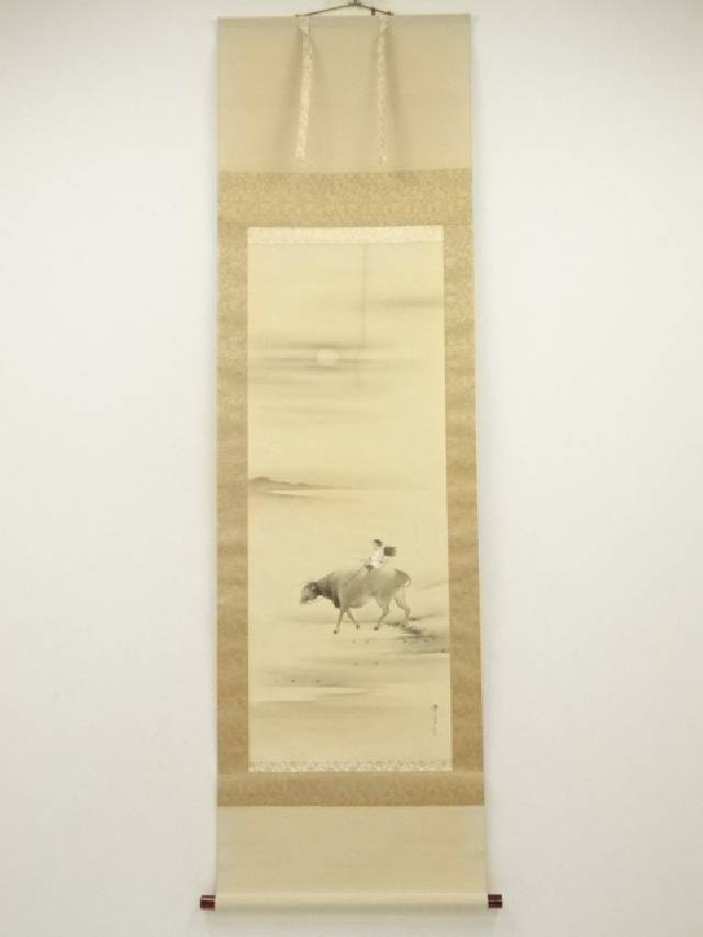 掛軸　「雪の村」　雪　冬　古物　中古　23.3.24-1 掛軸 「雪の村」 雪 冬 古物 中古 23.3.24-1 - 絵画