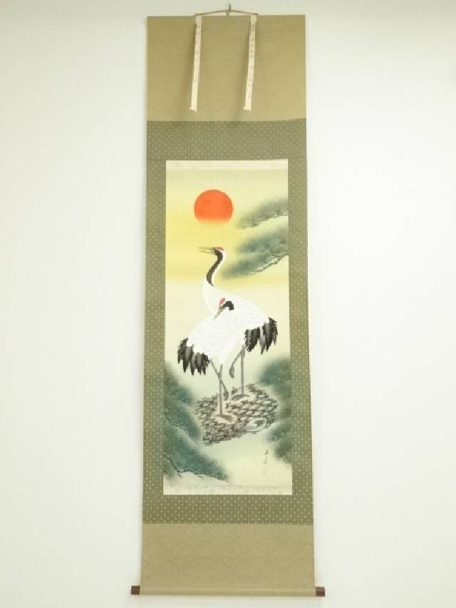 楽天市場】【中古】【書画】高木清泉筆 鴇（トキ） 肉筆絹本掛軸