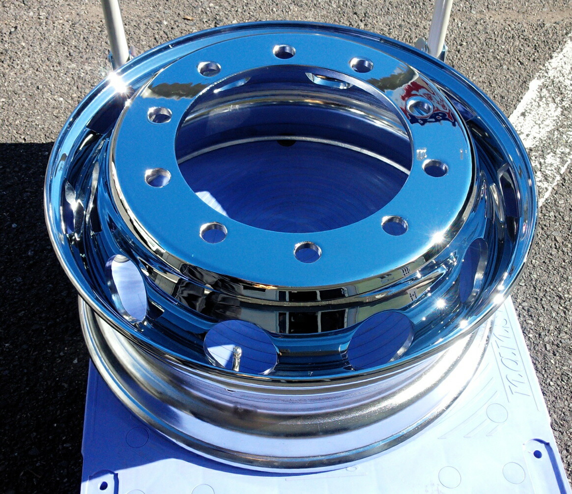 楽天市場 メッキホイールトラック ダンプ 大型車用サイズ22 5 750 10ｈフロント用 新ｉｓｏ ネットショップ エムケー