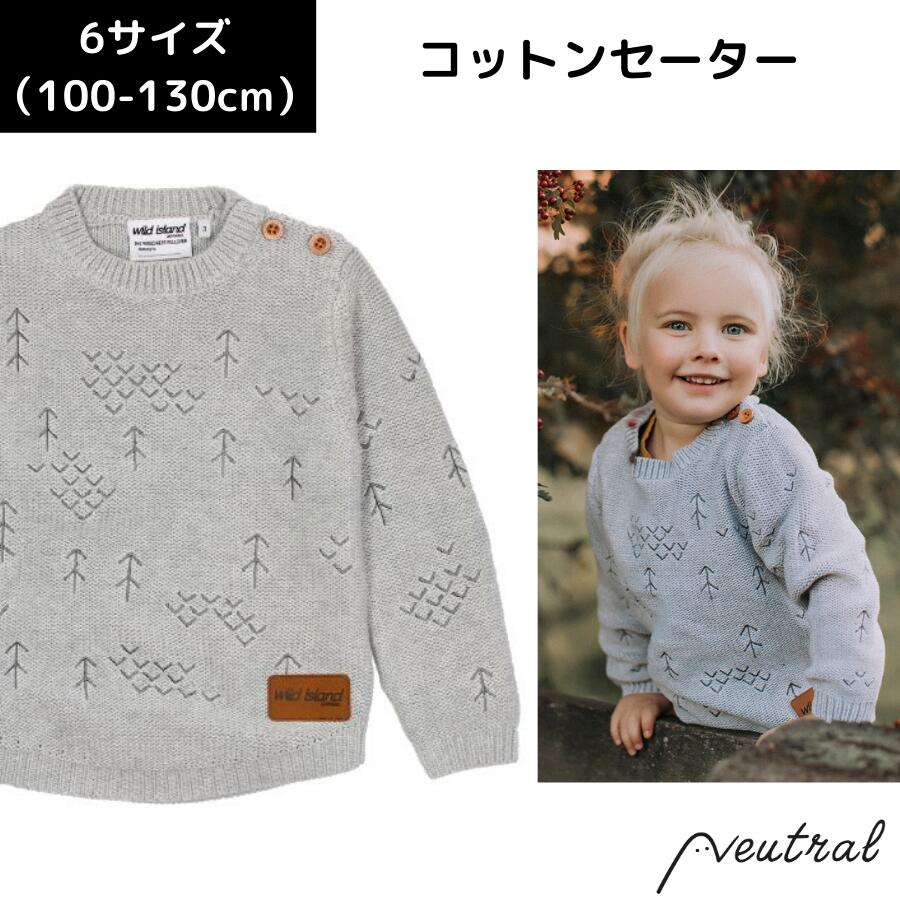 キッズ コットン セーター Wild Island 男の子 女の子 インポート ブランド 綿100 北欧風 かわいい 全品送料無料 子供 子ども 洗濯機で洗える 1 110 秋 シンプル こども お揃い オーストラリア プレゼント 春 冬 100 130cm