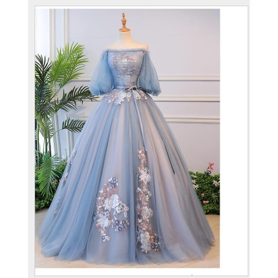 オフショルダー 袖あり パーティードレス 結婚式ワンピース Aライン ウエディングドレス ロングドレス 結婚式 二次会 舞台衣装 披露宴 演奏会 忘年会｜株式会社NEUTRAL