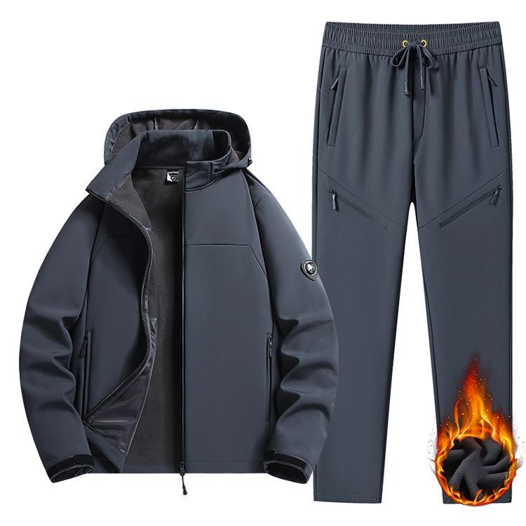 メンズ お山パーカー 上下仕かける セットアップ上下 トレッキングズボン下 防寒着 山登り御召しもの 秋冬 裏起毛 防寒