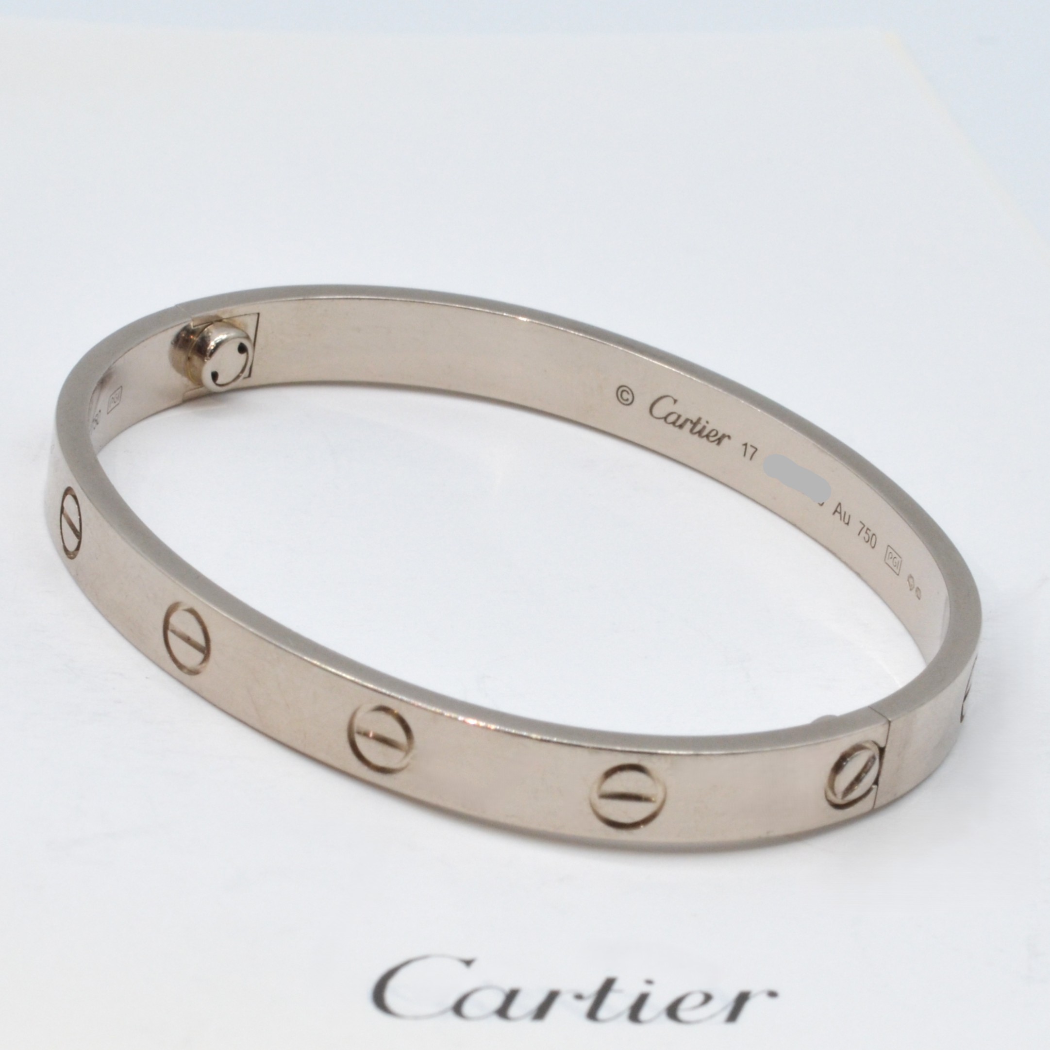 カルティエ CARTIER ラブブレス Love Bracelet #17 約幅5.9mm Cartier(カルティエ)ブレスレット 750 K18WG ホワイトゴールド 約34.1g レディース アクセサリー ジュエリー【中古】|Clockwise【クロックワイズ】