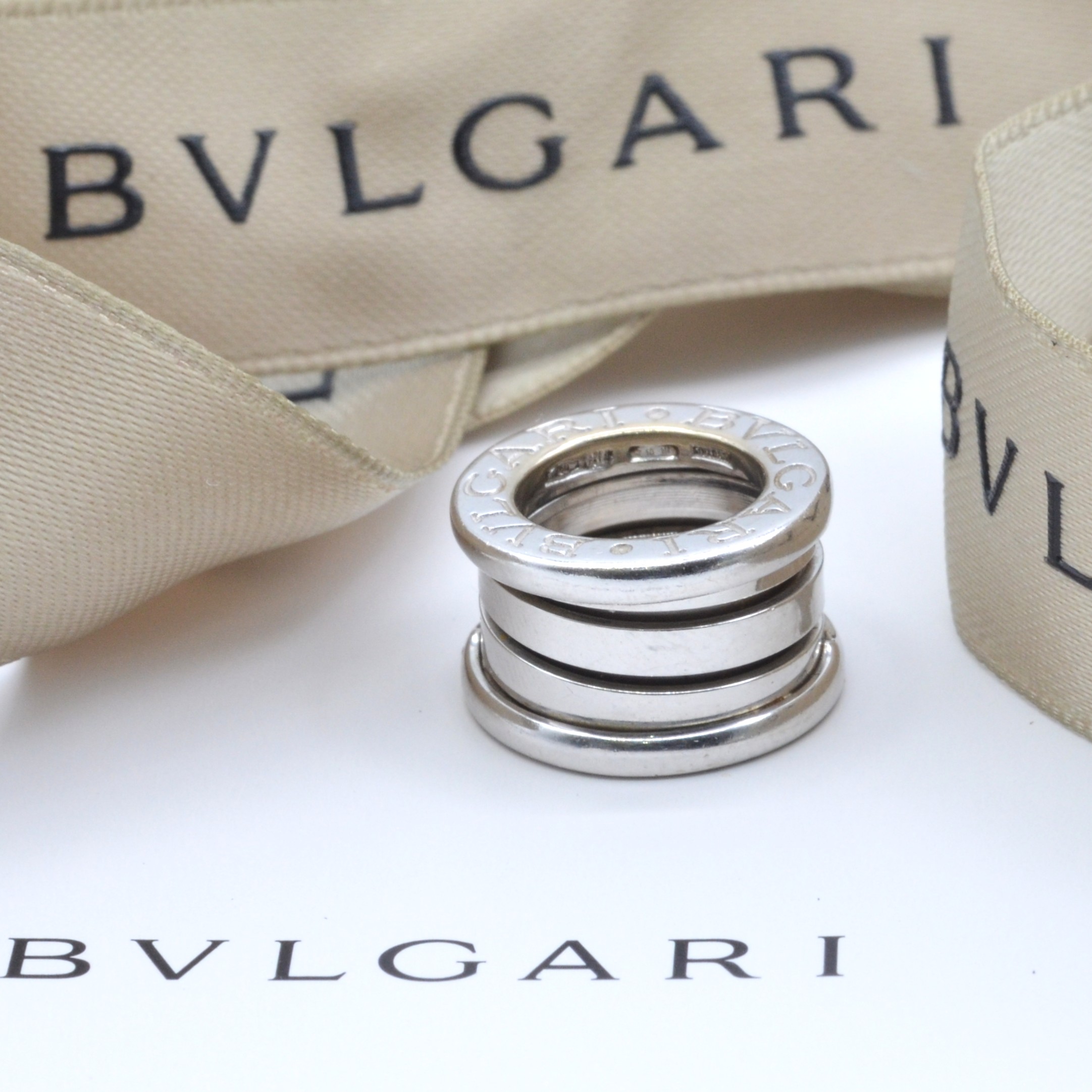 【BVLGARI】ブルガリ B-ZERO1 ビーゼロワンリング 3バンドリング B.Zero 1 750WG(K18WG)7.8mm幅 ホワイトゴールド 約5.5g ブランド指輪【中古】|Clockwise【クロックワイズ】