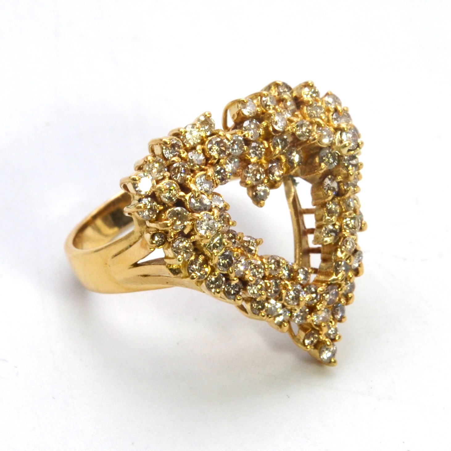 K18 ダイヤモンド ハートリング 1.65ct 約8.1g 指輪 レディース ジュエリー アクセサリー ゴールド プレゼント ギフト 【中古】