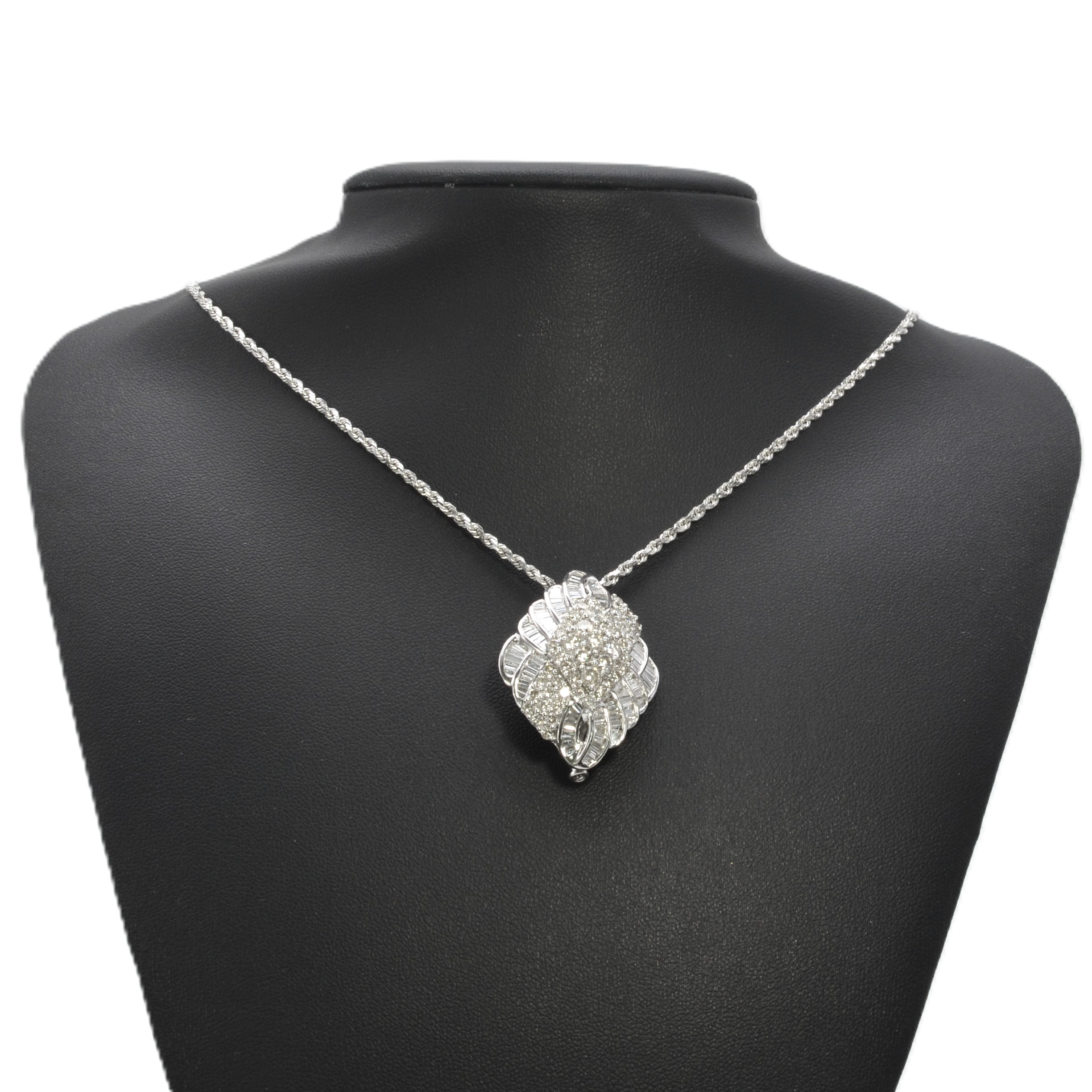 K18WG ダイヤモンド ネックレス 4.80ct 約22.8g レディース ゴールド ペンダント ジュエリー アクセサリー プレゼント ギフト
