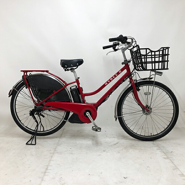 ブリヂストン電動アシスト自転車 赤 チャイルドシート付き 26インチ