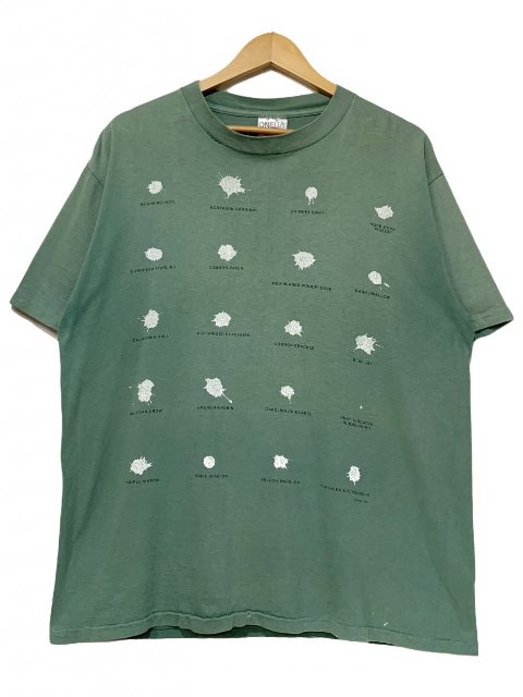 USA製 93年 \"Bird Droppings\"" Print S/S Tee オリーブ L 90s 鳥の糞 半袖 プルオーバー ONEITA オニータ Made In USA 亜米利加製 古着 【中古】"