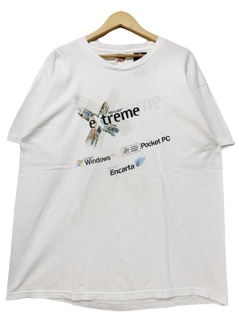 00s Microsoft \"Extreme Tour 2001\"" Print S/S Tee 白 XL マイクロソフト 半袖 プルオーバー エクストリームツアー Windows 会社組織物 会社組織T 古着 【中古】"