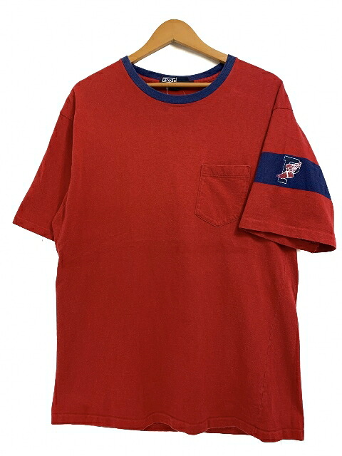 USA製 90s Polo Ralph Lauren "P-WING" Pocket S/S Tee 赤 L ポロラルフローレン Pウイング ウイングフット 袖プリ Tシャツ ポケT RL-92 【中古】|古着屋NEWJOKE店