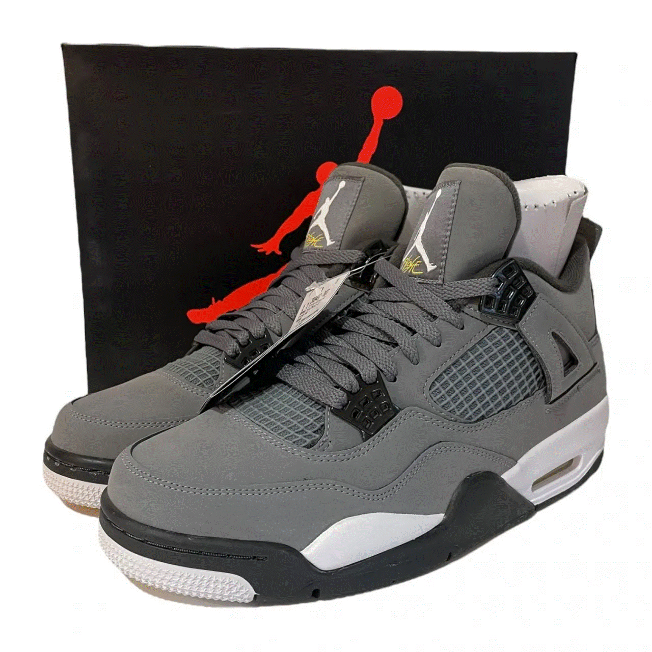 新品 19年 NIKE AIR JORDAN 4 RETRO \"COOL GRAY\"" US9.5/27.5糎 ナイキ エアジョーダン 4 レトロ クールグレイ【中古】"