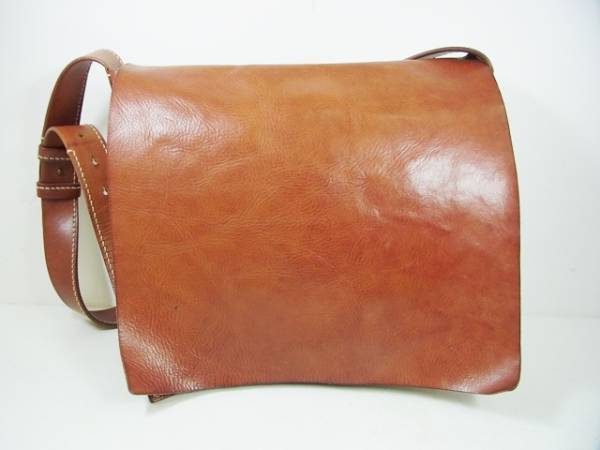genten レザー ショルダーバッグ 茶 本革 ゲンテン 【中古】|古着屋NEWJOKE店