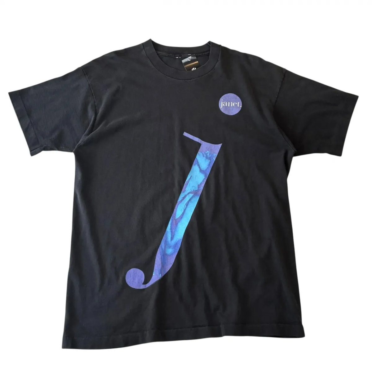 90s Janet Jackson S/S TEE 上衣 ジャクソン プルオーバー XL好いかげんに 黒 TOUR 93.94 周遊旅行 R\u0026B 古着