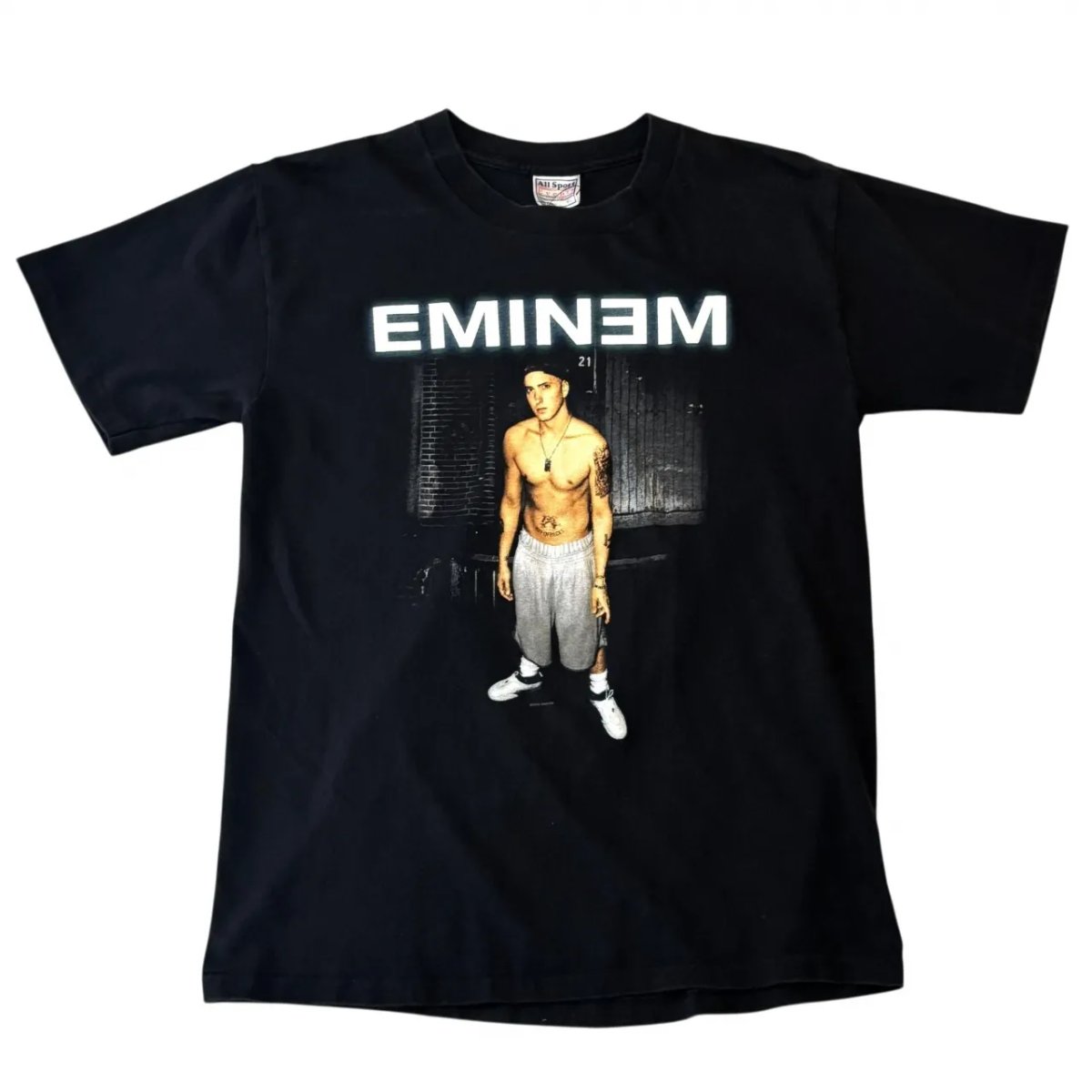USA製 00s EMINEM S/S TEE エミネム Tシャツ M 黒 Marshall Mathers RAP ALL Sport ラップ 古着|古着屋NEWJOKE店