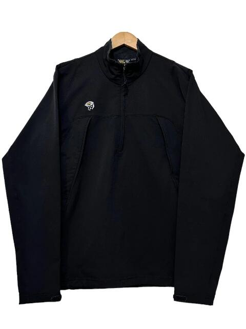 05年製 MOUNTAIN HARDWEAR Soft shell Half-Zip Pullover Jacket 黒 L 00s マウンテンハードウェア ソフトシェルジャケット アウトドア 古着【中古】|古着屋NEWJOKE店