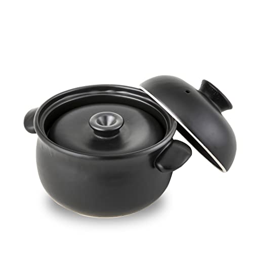 たいせい窯 萬古焼 土鍋 ごはん鍋 3合炊き 黒 / 日本製 直火用 陰電子範囲相応う 食洗機相応う オーヴン相応う / 炊飯土鍋 炊飯器 膳立て手道具