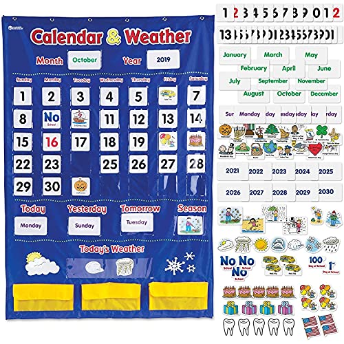 ラーニングリソーシズ (Learning Resources) 英語教材 壁掛け ポケットチャート 英語カレンダー&天気 正規品 LER2418