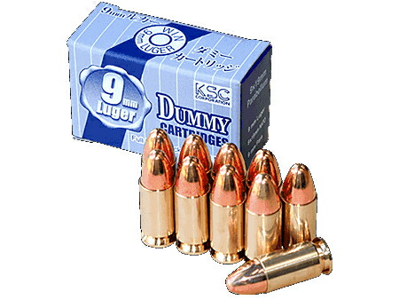 KSC 9mm luger ダミーカートリッジ 30発 楽天市場】KSC ダミーカート 9mm ルガー M93R用 フルメタル製 10