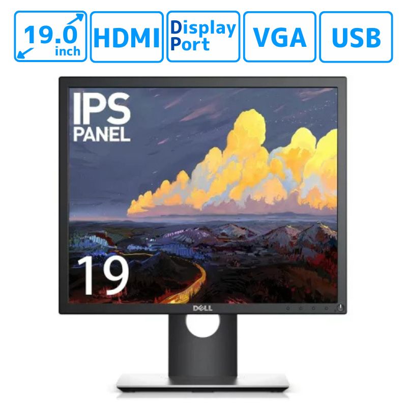 新品 液晶モニター 19インチ ディスプレイ DELL デル 19.0型 VGA DisplayPort HDMI USB スクエア SXGA 1280×1024 IPS パネル ノングレア LEDバックライト プロフェッショナルシリーズ ( P1917S ) 76Hz 新品 【ご法人様限/代金引換不可】