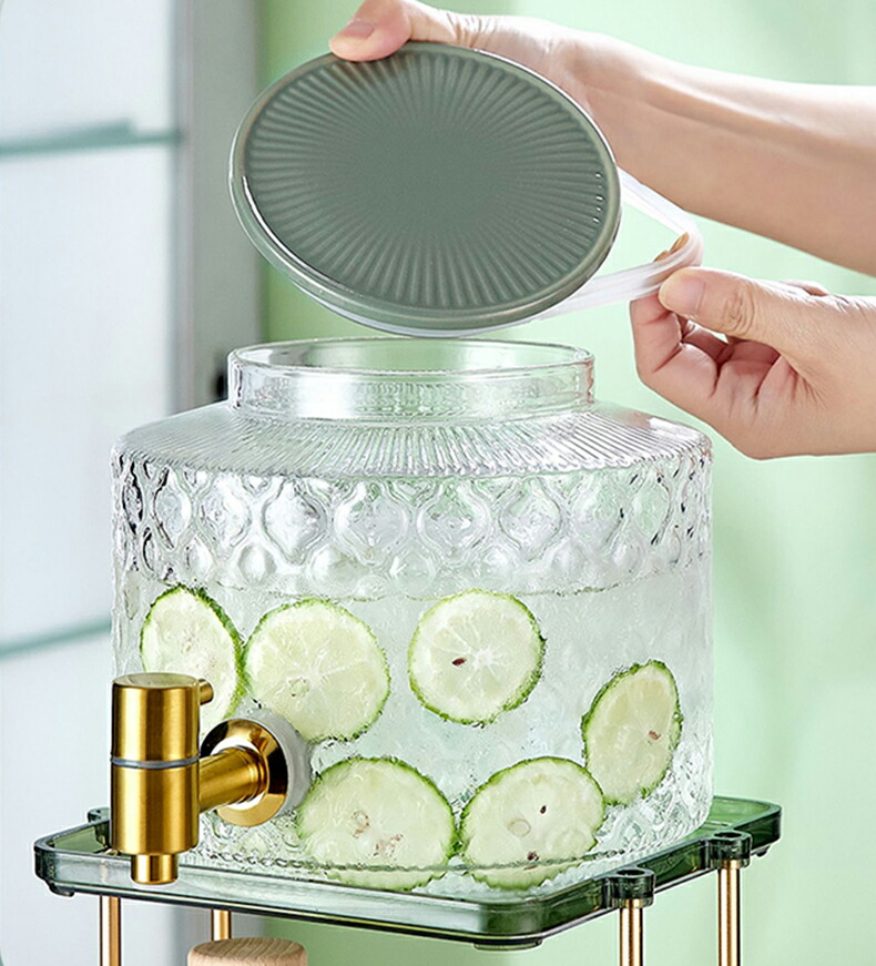 たわい無いに茶の葉やフレーバーお水を 耐熱硝子 お水サーヴァー ドリンクサーヴァー 2.8L 3.8L 横置き 電気冷蔵庫 水道の栓付き添い人 フローラガラス 麦茶ポット 冷水筒 ウォータージャグ ドリンク ディスペンサー 水さし 大電気容量 レモンティー 住み家 水出し茶 硝子サーヴァー