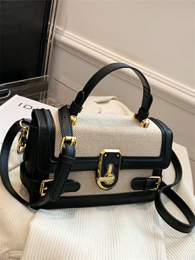 ウーブンpu原料品 小さめ 真四角型御徒面子 ハンドバック ショルダーバッグ クロスボディバッグ