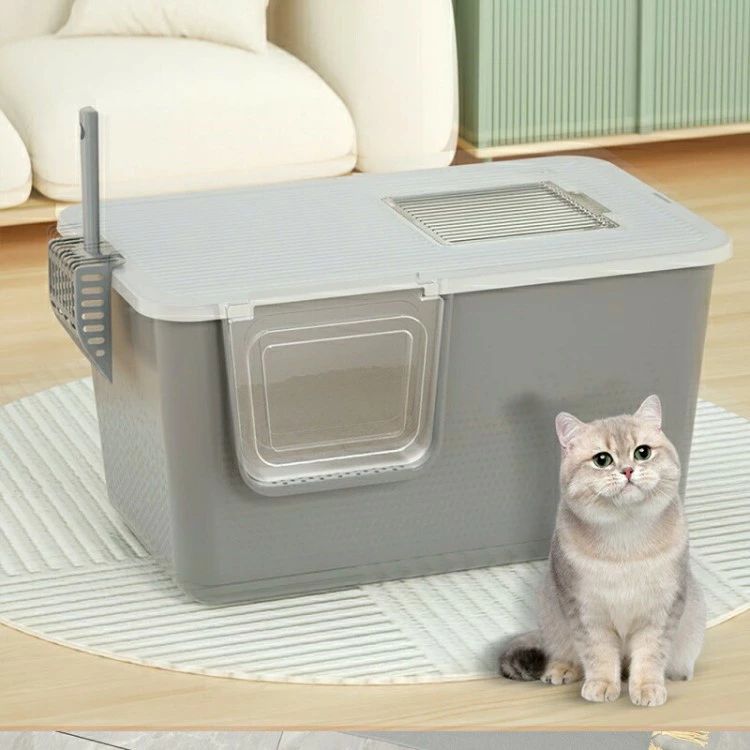 猫 シャヴェル付き添い人 大型 大きめ 盛りだくさん取りまかなう 猫室内用便器 ツードア猫室内用便器
