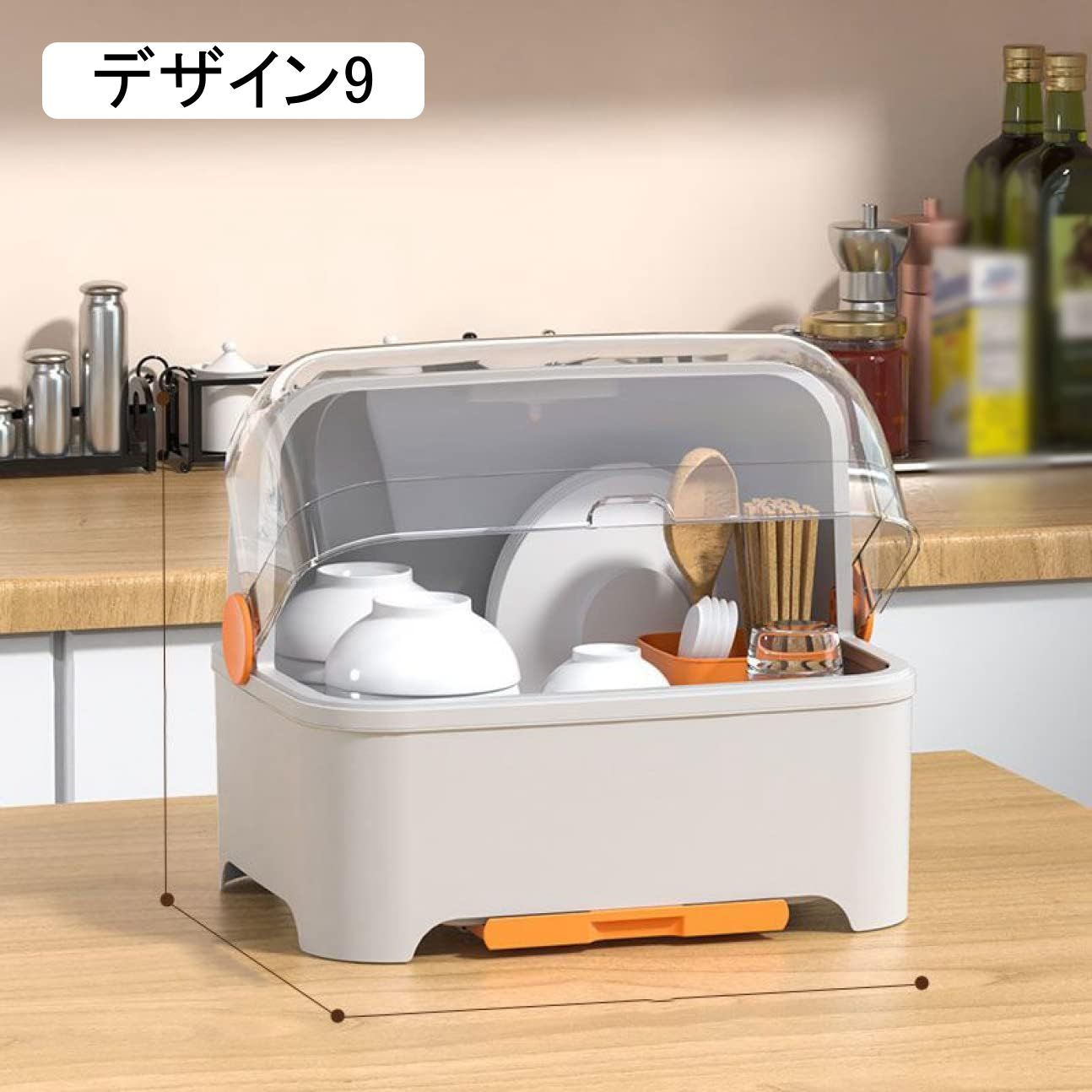 水切りカゴ フード付き C 抗菌 水切りかご 水切りラック 水切りバスケット 哺乳瓶ラック 乾燥 デザイン9 食器ケース ふた付き フタ付き カバー付き おしゃれ かわいい 食器 保管 収納 プラスチ|日用雑貨NEWPRODUCT