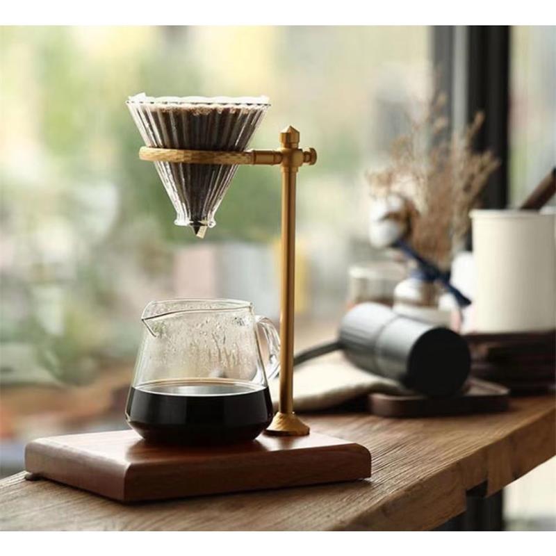 ドリップ照明ランプ コーヒードリッパー 珈琲サーヴァー ドリップ 金管楽器調 生まれながら木製 高さ合わせる可 360°角度合わせる可 手道具 思わしい 牢固たる シンプ