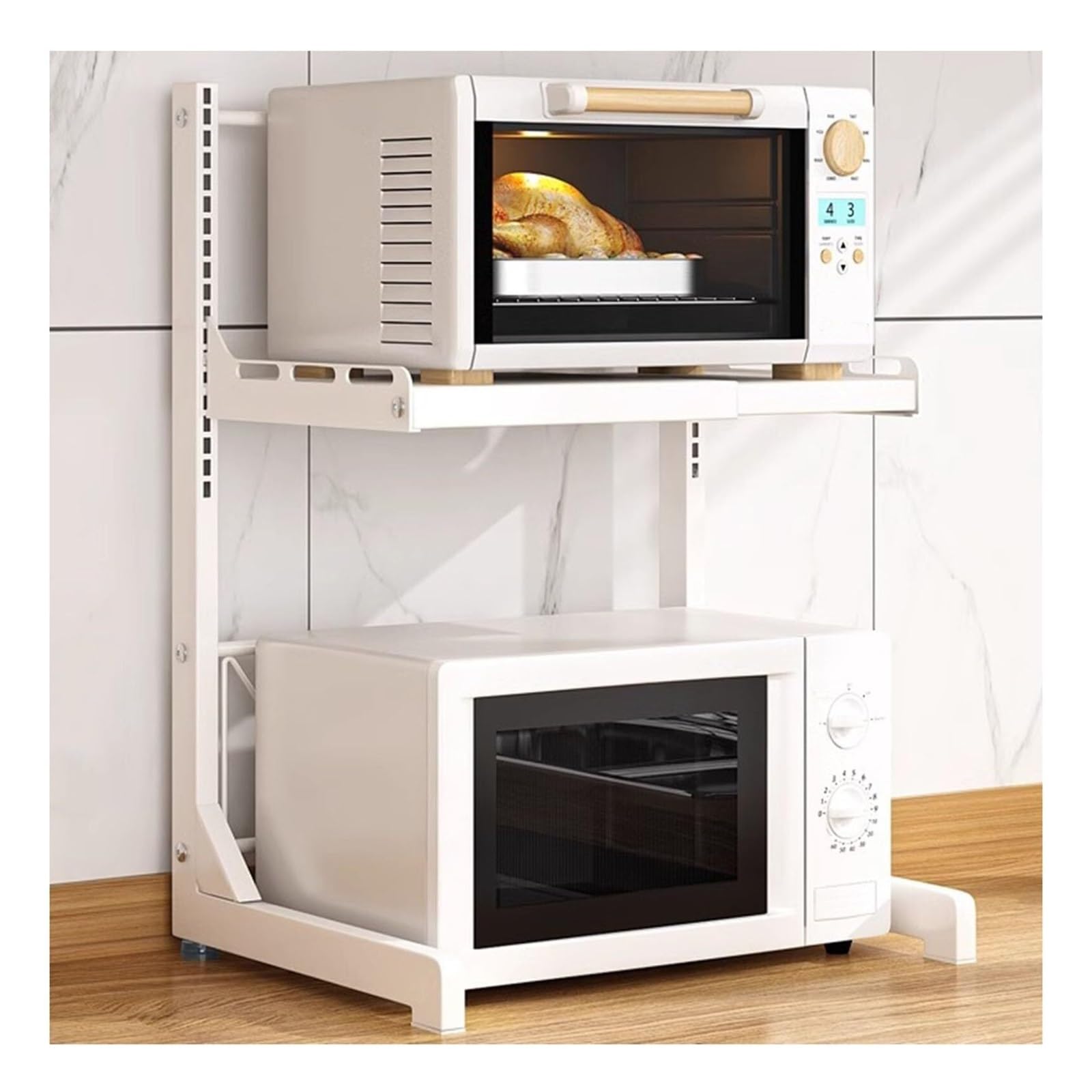 キッチンラック 家庭用 電子レンジ炉ラックキッチン炊飯器オーブンオーブン多機能ラックカウンタートップ二層調味料ラック伸縮式ホーム 飲食店(Layer)｜日用雑貨NEWPRODUCT