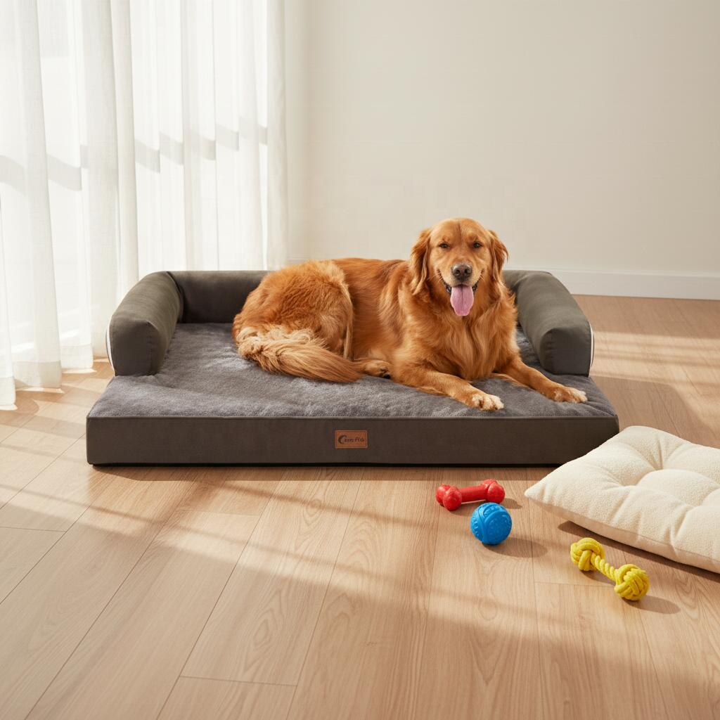 大型XL犬用ベッド整形外科用メモリーフォーム耐久性がありお手入れ簡単取り外し可能なボルスター付き頑丈な性のある洗えるカバーボックス｜日用雑貨NEWPRODUCT